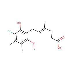 COc1c(C)c(C)c(F)c(O)c1C/C=C(\C)CCC(=O)O ZINC000013759740