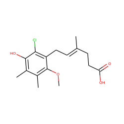 COc1c(C)c(C)c(O)c(Cl)c1C/C=C(\C)CCC(=O)O ZINC000013759766