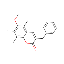 COc1c(C)c(C)c2oc(=O)c(Cc3ccccc3)cc2c1C ZINC000096270891