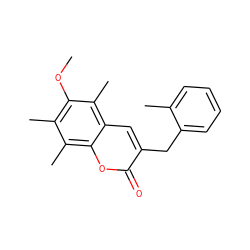 COc1c(C)c(C)c2oc(=O)c(Cc3ccccc3C)cc2c1C ZINC000096270879