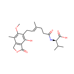 COc1c(C)c2c(c(O)c1C/C=C(\C)CCC(=O)N[C@@H](C(=O)O)C(C)C)C(=O)OC2 ZINC000096937329