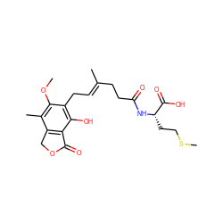 COc1c(C)c2c(c(O)c1C/C=C(\C)CCC(=O)N[C@@H](CCSC)C(=O)O)C(=O)OC2 ZINC000103224794