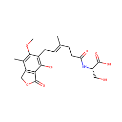 COc1c(C)c2c(c(O)c1C/C=C(\C)CCC(=O)N[C@@H](CO)C(=O)O)C(=O)OC2 ZINC000103224788