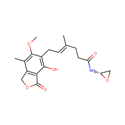 COc1c(C)c2c(c(O)c1C/C=C(\C)CCC(=O)N[C@@H]1CO1)C(=O)OC2 ZINC000096911453