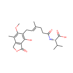 COc1c(C)c2c(c(O)c1C/C=C(\C)CCC(=O)N[C@H](C(=O)O)C(C)C)C(=O)OC2 ZINC000096937328