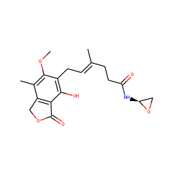 COc1c(C)c2c(c(O)c1C/C=C(\C)CCC(=O)N[C@H]1CO1)C(=O)OC2 ZINC000096911455