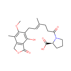 COc1c(C)c2c(c(O)c1C/C=C(\C)CCC(=O)N1CCC[C@H]1C(=O)O)C(=O)OC2 ZINC000103224797