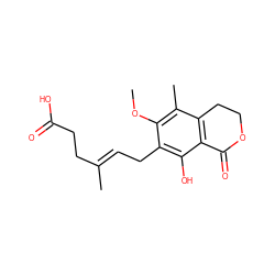 COc1c(C)c2c(c(O)c1C/C=C(\C)CCC(=O)O)C(=O)OCC2 ZINC000013759724