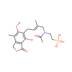 COc1c(C)c2c(c(O)c1C/C=C(\C)CN(CCP(=O)(O)O)C(C)=O)C(=O)OC2 ZINC000036338570