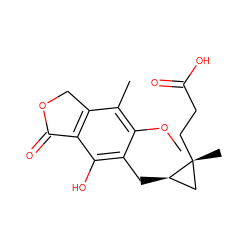 COc1c(C)c2c(c(O)c1C[C@@H]1C[C@@]1(C)CCC(=O)O)C(=O)OC2 ZINC000027900399