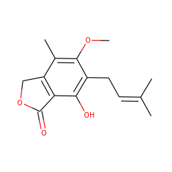 COc1c(C)c2c(c(O)c1CC=C(C)C)C(=O)OC2 ZINC000036338573