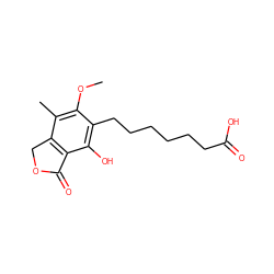 COc1c(C)c2c(c(O)c1CCCCCCC(=O)O)C(=O)OC2 ZINC000027901029