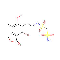 COc1c(C)c2c(c(O)c1CCNS(=O)(=O)CS(N)(=O)=O)C(=O)OC2 ZINC000040916938