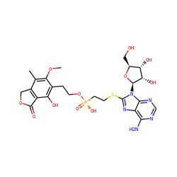 COc1c(C)c2c(c(O)c1CCO[P@](=O)(O)CCSc1nc3c(N)ncnc3n1[C@H]1O[C@@H](CO)[C@H](O)[C@@H]1O)C(=O)OC2 ZINC000072126799