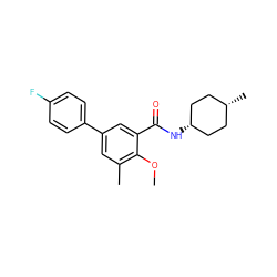 COc1c(C)cc(-c2ccc(F)cc2)cc1C(=O)N[C@H]1CC[C@@H](C)CC1 ZINC000299868316