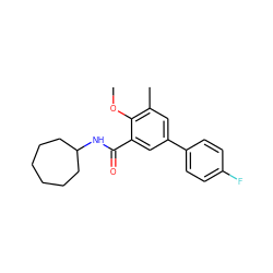 COc1c(C)cc(-c2ccc(F)cc2)cc1C(=O)NC1CCCCCC1 ZINC000299859166