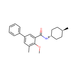 COc1c(C)cc(-c2ccccc2)cc1C(=O)N[C@H]1CC[C@H](C)CC1 ZINC000299861168