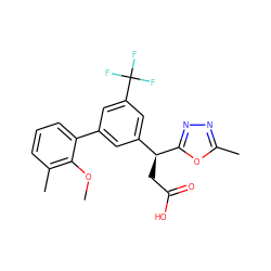 COc1c(C)cccc1-c1cc([C@H](CC(=O)O)c2nnc(C)o2)cc(C(F)(F)F)c1 ZINC001772657164