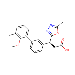 COc1c(C)cccc1-c1cccc([C@H](CC(=O)O)c2nnc(C)o2)c1 ZINC001772636125