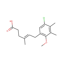 COc1c(C/C=C(\C)CCC(=O)O)cc(Cl)c(C)c1C ZINC000013759753