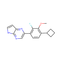 COc1c(C2CCC2)ccc(-c2cnc3[nH]ccc3n2)c1F ZINC000212139956