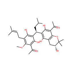 COc1c(CC=C(C)C)c(O)c([C@@H](CC(C)C)c2c(O)c3c(c(C(C)=O)c2O)OC(C)(C)[C@H](O)C3)c(O)c1C(C)=O ZINC000202186417