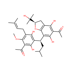 COc1c(CC=C(C)C)c(O)c([C@H](CC(C)C)c2c(O)c(C(C)=O)c(O)c3c2O[C@@H](C(C)(C)O)C3)c(O)c1C(C)=O ZINC000001660716