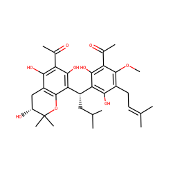 COc1c(CC=C(C)C)c(O)c([C@H](CC(C)C)c2c(O)c(C(C)=O)c(O)c3c2OC(C)(C)[C@H](O)C3)c(O)c1C(C)=O ZINC000202186290