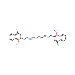 COc1c(CCNCCCCNCCc2cc(Cl)c3ccccc3c2OC)cc(Cl)c2ccccc12 ZINC000045167430