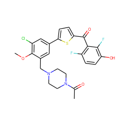 COc1c(Cl)cc(-c2ccc(C(=O)c3c(F)ccc(O)c3F)s2)cc1CN1CCN(C(C)=O)CC1 ZINC001772620733