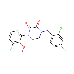 COc1c(F)cccc1N1CCN(Cc2ccc(F)cc2Cl)C(=O)C1=O ZINC000095565208