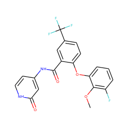 COc1c(F)cccc1Oc1ccc(C(F)(F)F)cc1C(=O)Nc1cc[nH]c(=O)c1 ZINC000143198045