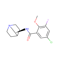 COc1c(I)cc(Cl)cc1C(=O)N[C@@H]1CN2CCC1CC2 ZINC000003826051