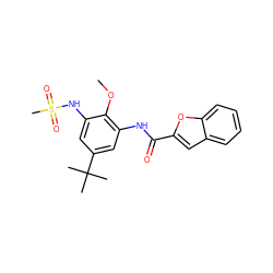 COc1c(NC(=O)c2cc3ccccc3o2)cc(C(C)(C)C)cc1NS(C)(=O)=O ZINC000028710591