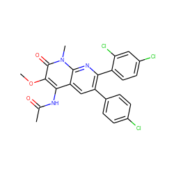 COc1c(NC(C)=O)c2cc(-c3ccc(Cl)cc3)c(-c3ccc(Cl)cc3Cl)nc2n(C)c1=O ZINC000028569445