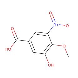 COc1c(O)cc(C(=O)O)cc1[N+](=O)[O-] ZINC000013513970