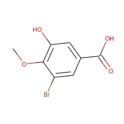 COc1c(O)cc(C(=O)O)cc1Br ZINC000013379435