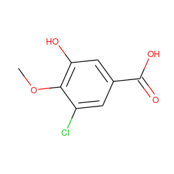 COc1c(O)cc(C(=O)O)cc1Cl ZINC000013514607