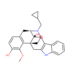 COc1c(O)ccc2c1[C@]13CCN(CC4CC4)[C@H](C2)[C@]1(O)Cc1c([nH]c2ccccc12)C3 ZINC000028954052