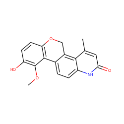 COc1c(O)ccc2c1-c1ccc3[nH]c(=O)cc(C)c3c1CO2 ZINC000029043396