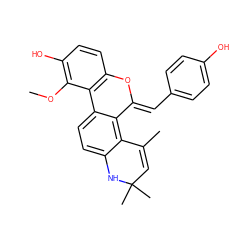 COc1c(O)ccc2c1-c1ccc3c(c1/C(=C/c1ccc(O)cc1)O2)C(C)=CC(C)(C)N3 ZINC000136428915