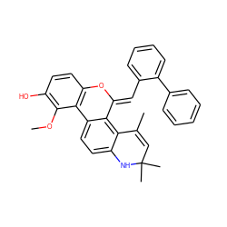 COc1c(O)ccc2c1-c1ccc3c(c1/C(=C/c1ccccc1-c1ccccc1)O2)C(C)=CC(C)(C)N3 ZINC000135653173