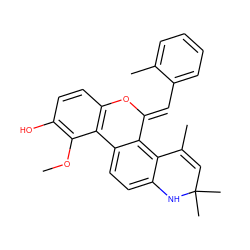 COc1c(O)ccc2c1-c1ccc3c(c1/C(=C/c1ccccc1C)O2)C(C)=CC(C)(C)N3 ZINC000142518990