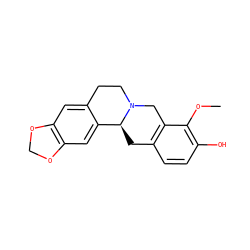 COc1c(O)ccc2c1CN1CCc3cc4c(cc3[C@@H]1C2)OCO4 ZINC000029589883