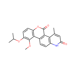 COc1c(OC(C)C)ccc2oc(=O)c3c(ccc4[nH]c(=O)cc(C)c43)c12 ZINC000029043475