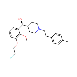 COc1c(OCCF)cccc1[C@@H](O)C1CCN(CCc2ccc(C)cc2)CC1 ZINC000040402848