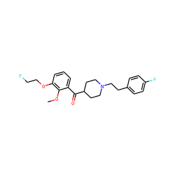 COc1c(OCCF)cccc1C(=O)C1CCN(CCc2ccc(F)cc2)CC1 ZINC000040918122