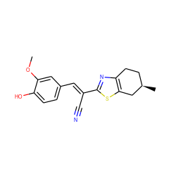 COc1cc(/C=C(\C#N)c2nc3c(s2)C[C@H](C)CC3)ccc1O ZINC000005574160
