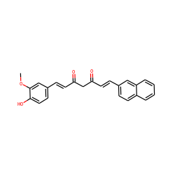 COc1cc(/C=C/C(=O)CC(=O)/C=C/c2ccc3ccccc3c2)ccc1O ZINC000139667079