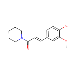 COc1cc(/C=C/C(=O)N2CCCCC2)ccc1O ZINC000033985219